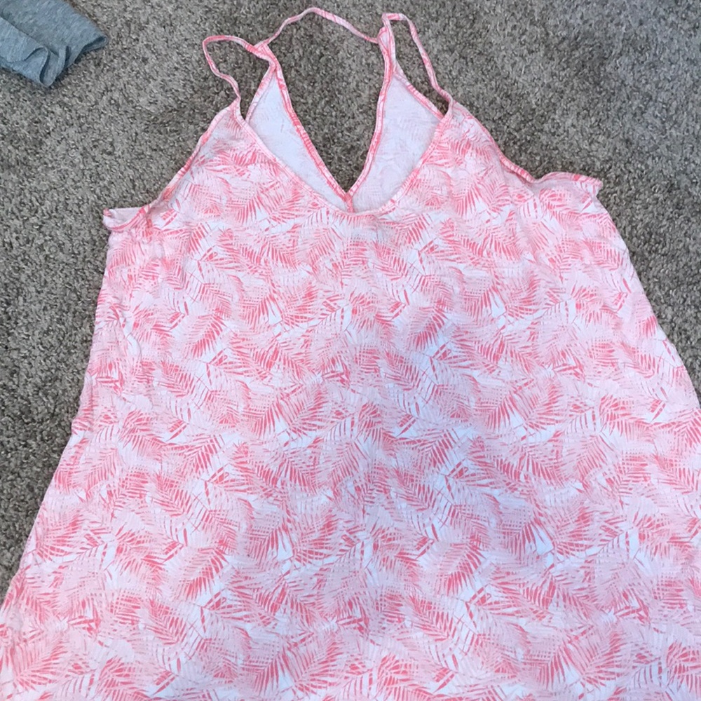 pink and white beachy old navy tank top